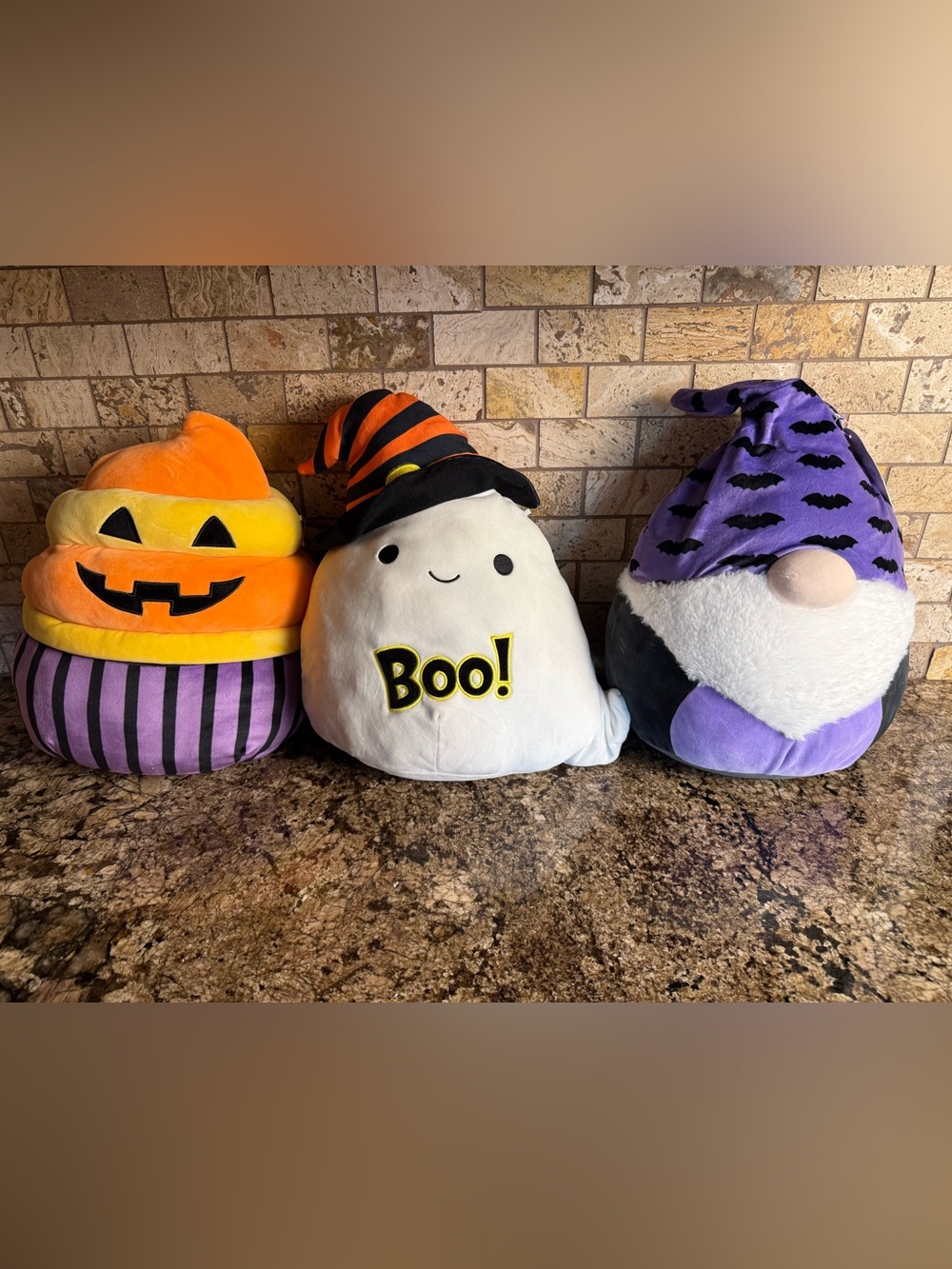 Halloween Squishmallows Lot Of 3 Zan Gnome, Belissa Cupcake, & Grace Ghost.